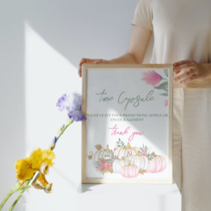 Gold Pink White Pumpkin Little Baby Time Kapsel P Poster