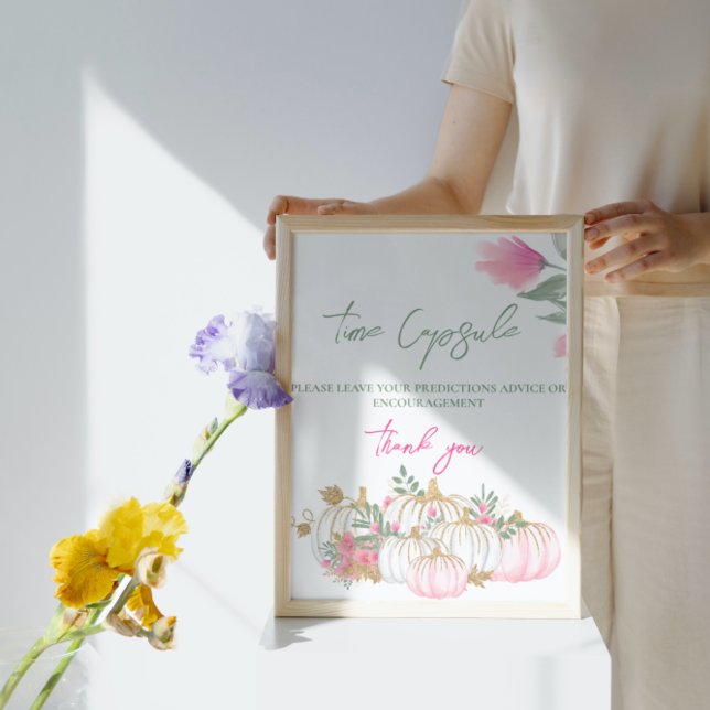 Gold Pink White Pumpkin Little Baby Time Kapsel P Poster (Von Creator hochgeladen)