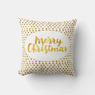 Gold Pinsel Frohe Weihnachtspunkte Muster Kissen