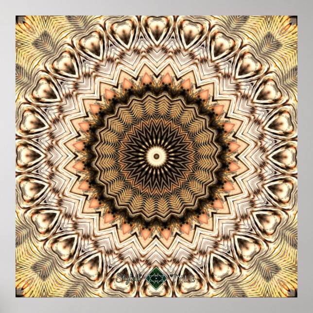 Gold plätschert Mandala 2 Poster (Vorne)