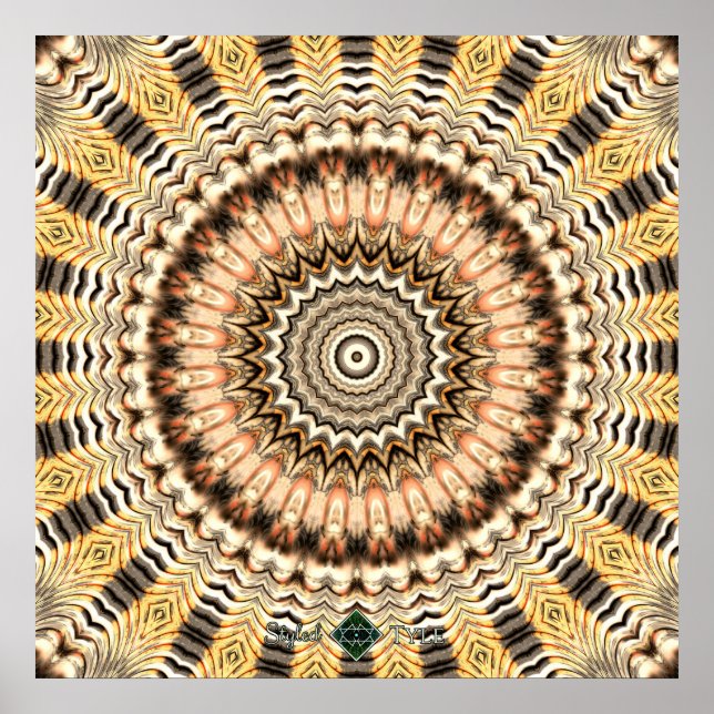 Gold plätschert Mandala Poster (Vorne)