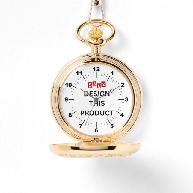 Gold Pocket Watch - Personalisiert Armbanduhr (Vorderseite)