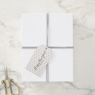 Gold Polka Dot Confetti Happy New Year Gift Tags Geschenkanhänger