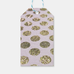 Gold Polka Dot Glitzer Look Geschenkanhänger