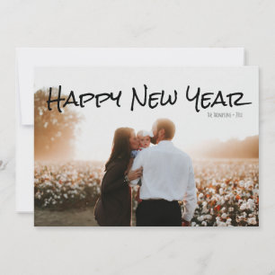 Gold Polka Dot Happy New Year Foto Card Feiertagskarte