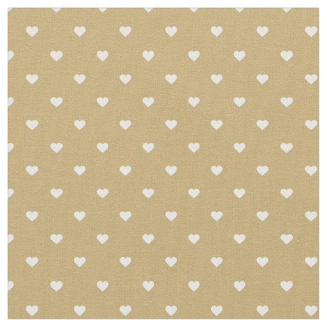 Gold Polka Dot Hearts Stoff (Nahaufnahme)
