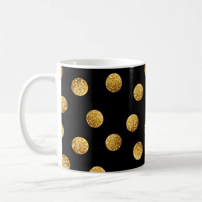 Gold Polka Dot: Nahtlos funkeln. Kaffeetasse (Links)
