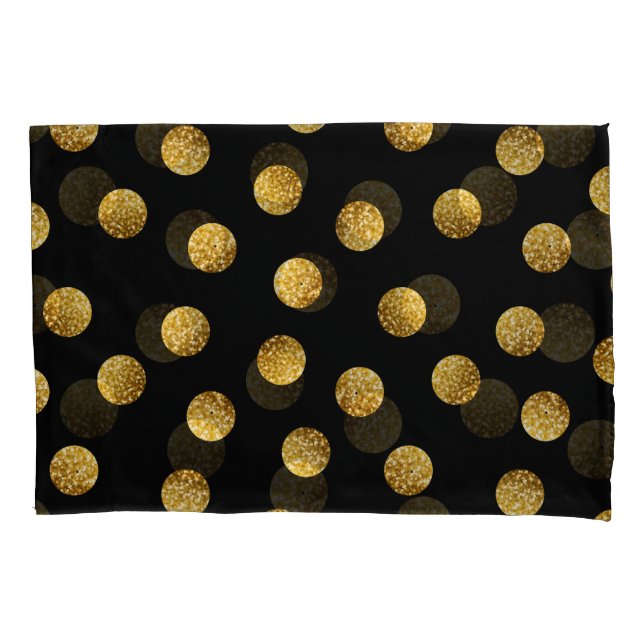 Gold Polka Dot: Nahtlos funkeln. Kissenbezug (Vorderseite)