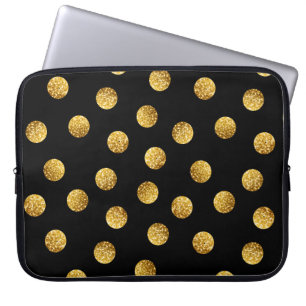 Gold Polka Dot: Nahtlos funkeln. Laptopschutzhülle