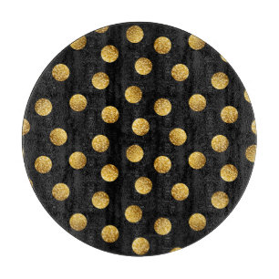 Gold Polka Dot: Nahtlos funkeln. Schneidebrett