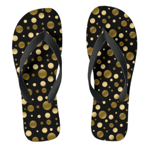 Gold Polka Dot Nahtloses Muster Flip Flops