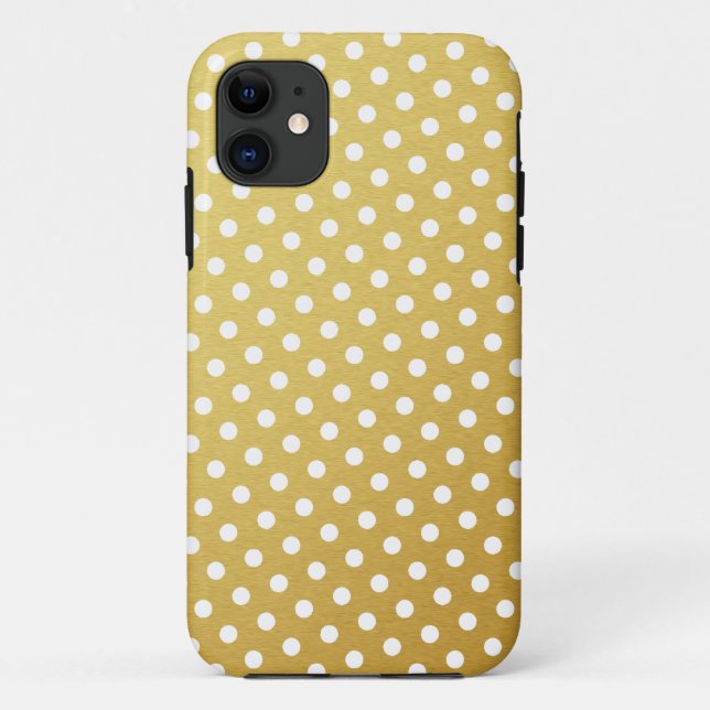 Gold Polka Dot Pattern iPhone Case (Rückseite)