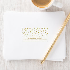 Gold Polka Dot - White & Gold - Hochzeit Adressaufkleber