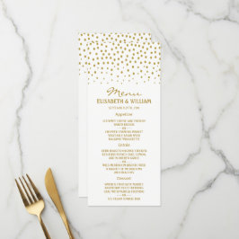 Gold Polka Dot - White & Gold - Hochzeit Menükarte
