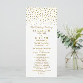 Gold Polka Dot - White & Gold - Hochzeitsprogramm Programm