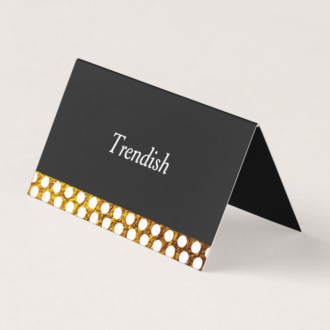 Gold Polka Dots Black Background Visitenkarten (Vorderseite)