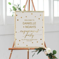 Gold Polka Dots Engagement Party Welcome