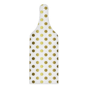Gold Polka Dots Glas Cutting Board Schneidebrett