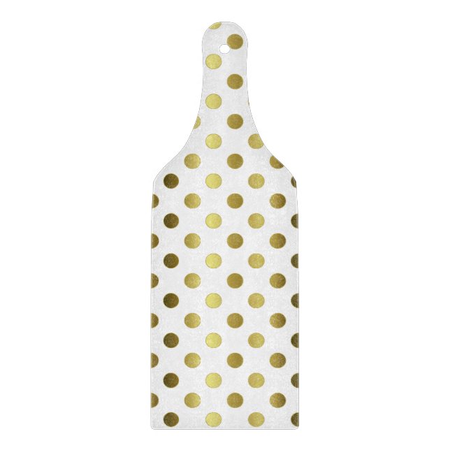 Gold Polka Dots Glas Cutting Board Schneidebrett (Vorderseite)