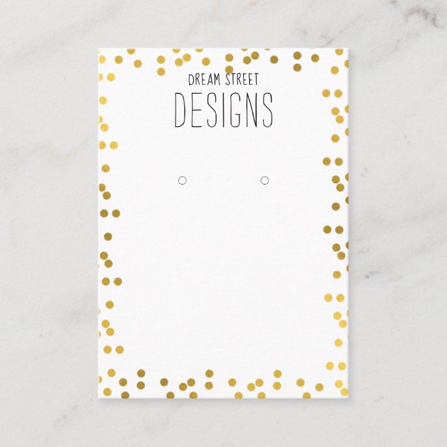 Gold Polka Dots Glitzer mit Grafikkarte Visitenkarte (Vorderseite)