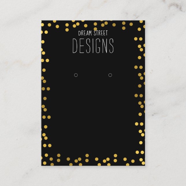 Gold Polka Dots Glitzer mit Grafikkarte Visitenkarte (Vorderseite)