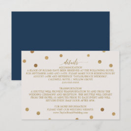 Gold Polka Dots Hochzeitdetails - Eintrittskarte Begleitkarte
