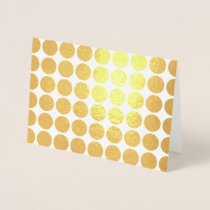 Gold Polka Dots on White Happy Birthday Folienkarte