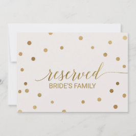 Gold Polka Dots "Reserviert" Zeichen Einladung