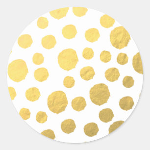 Gold Polka Dots Runder Aufkleber