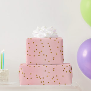 Gold Polka Dots und Rosa Satin Geschenkpapier