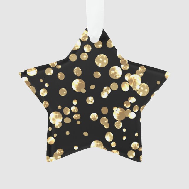 Gold Polka Punkte auf schwarzem Hintergrund . Ornament (Vorderseite)
