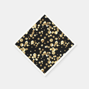 Gold Polka Punkte auf schwarzem Hintergrund . Serviette