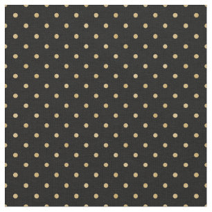 Gold Polka Punkte mit schwarzem Hintergrund Stoff