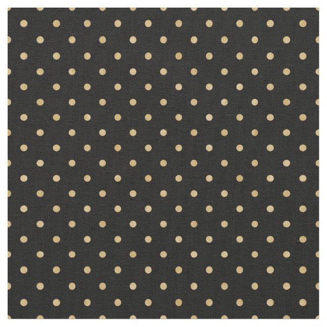 Gold Polka Punkte mit schwarzem Hintergrund Stoff (Nahaufnahme)