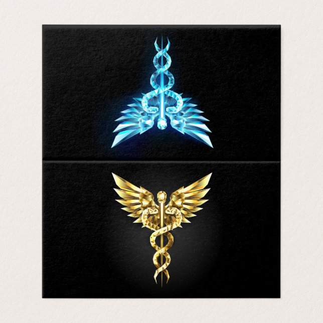 Gold Polygonal Symbol Caduceus (Außenseite Aufgefaltet)