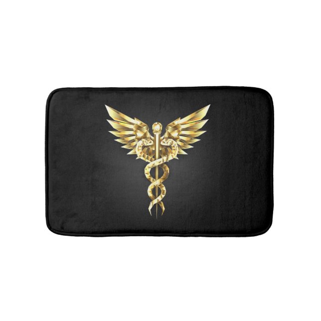 Gold Polygonal Symbol Caduceus Badematte (Vorderseite)