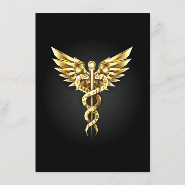 Gold Polygonal Symbol Caduceus Begleitkarte (Vorderseite)