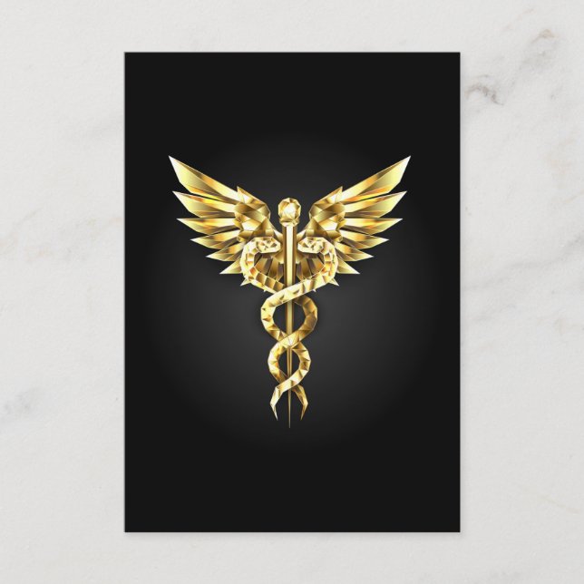 Gold Polygonal Symbol Caduceus Begleitkarte (Vorderseite)