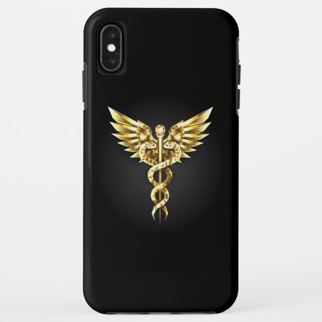 Gold Polygonal Symbol Caduceus Case-Mate iPhone Hülle (Rückseite)