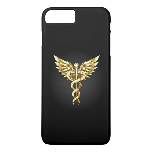 Gold Polygonal Symbol Caduceus Case-Mate iPhone Hülle (Rückseite)
