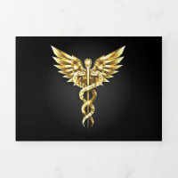 Gold Polygonal Symbol Caduceus