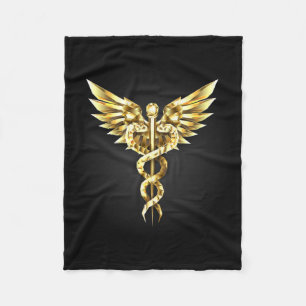 Gold Polygonal Symbol Caduceus Fleecedecke