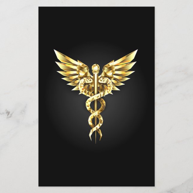 Gold Polygonal Symbol Caduceus Flyer (Vorne)