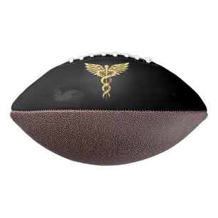 Gold Polygonal Symbol Caduceus Football