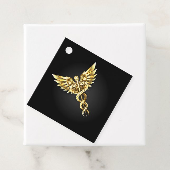Gold Polygonal Symbol Caduceus Geschenkanhänger (Beispiel)