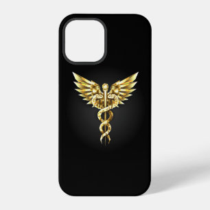 Gold Polygonal Symbol Caduceus iPhone 12 Pro Hülle