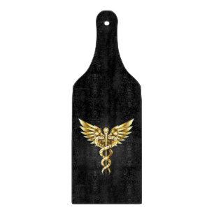 Gold Polygonal Symbol Caduceus Schneidebrett