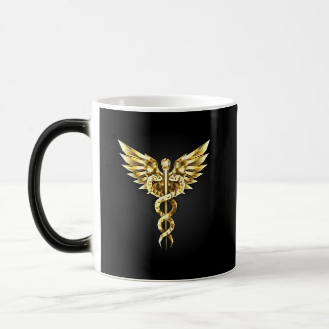 Gold Polygonal Symbol Caduceus Verwandlungstasse (Links)