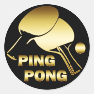 GOLD PONG RUNDER AUFKLEBER
