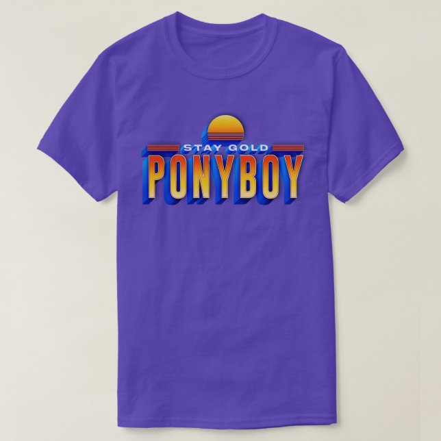 Gold Ponyboy Retro-Geschenk bleibe T-Shirt (Design vorne)